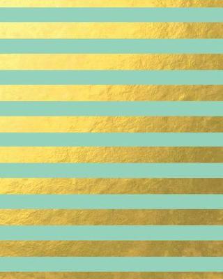 Book cover for Mint Green Gold Stripes Notebook