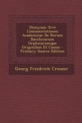 Cover of Dionysus