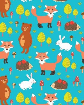 Book cover for Bullet Journal Notebook Cute Foxes, Rabbits and Bears Pattern 4