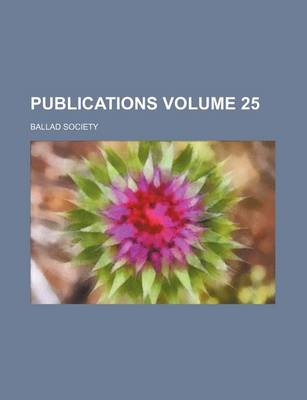 Book cover for Publications Volume 25