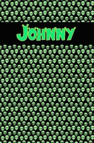 Cover of 120 Page Handwriting Practice Book with Green Alien Cover Johnny