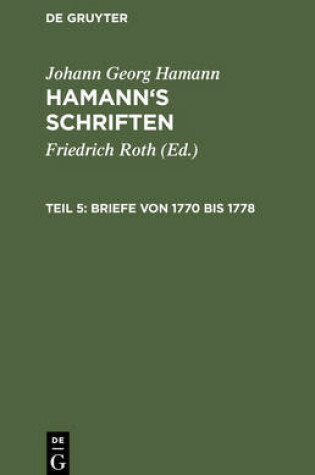 Cover of Briefe Von 1770 Bis 1778