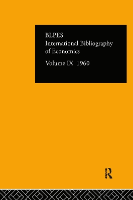 Book cover for IBSS: Economics: 1960 Volume 9