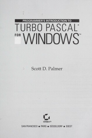 Cover of Programmers Introduction Turbo PASCAL for Windows