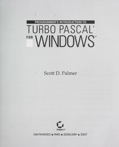 Book cover for Programmers Introduction Turbo PASCAL for Windows