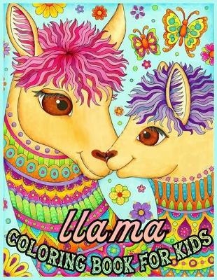 Book cover for llama COLORING BOOK FOR KIDS