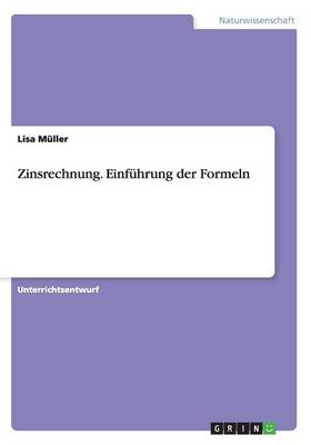 Book cover for Zinsrechnung. Einfuhrung der Formeln