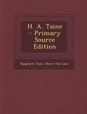 Book cover for H. A. Taine