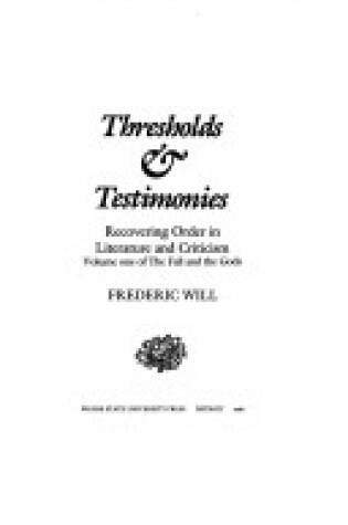 Cover of Thresholds and Testimonies