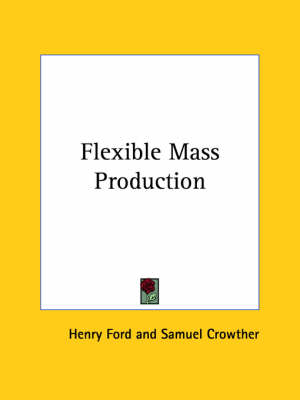 Book cover for Flexible Mass Production