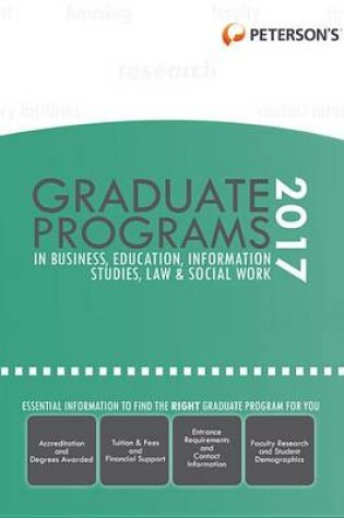 Cover of Graduate Programs in Business, Education, Information Studies, Law & Social Work 2017