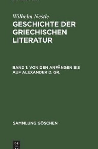 Cover of Von Den Anf�ngen Bis Auf Alexander D. Gr.