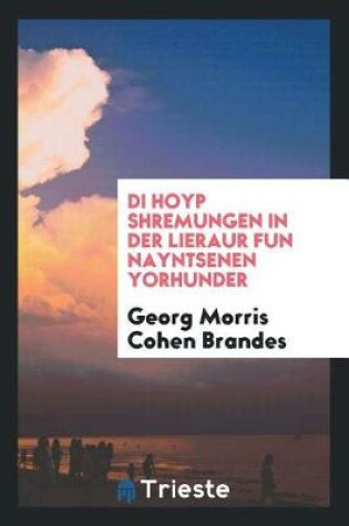 Cover of Di Hoyp Shremungen in Der Lieraur Fun Nayntsenen Yorhunder