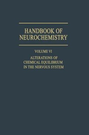 Cover of Alterations of Chemical Equilibrium in the Nervous System