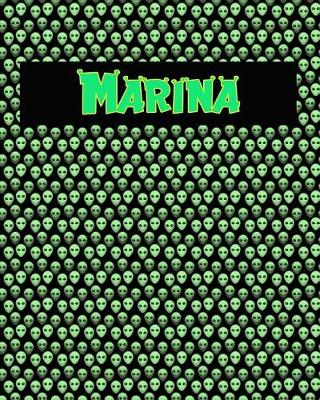 Book cover for 120 Page Handwriting Practice Book with Green Alien Cover Marina