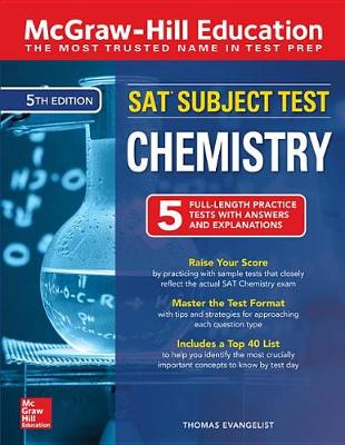 Book cover for McGraw-Hill Education SAT Subject Test Chemistry, Fifth Edition
