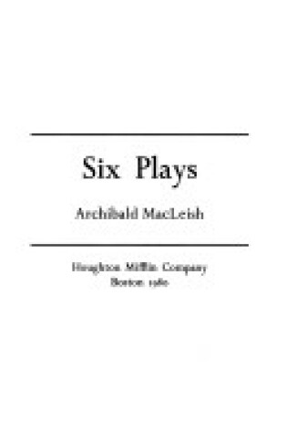 Cover of Six Plays