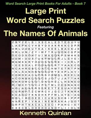 Cover of Large Print Word Search Puzzles Featuring The Names Of Animals