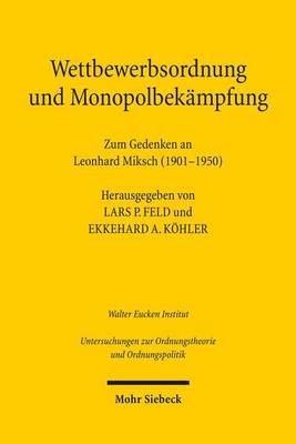 Cover of Wettbewerbsordnung und Monopolbekämpfung