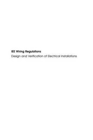 Cover of Iee Wiring Regulations