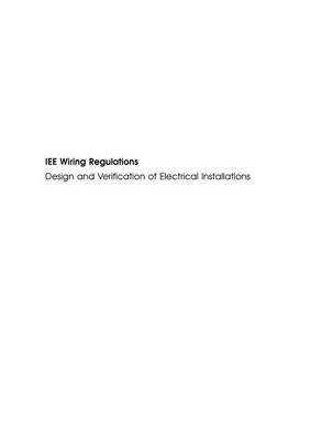 Cover of Iee Wiring Regulations