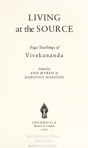 Book cover for Living at the Source