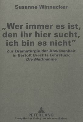 Book cover for -Wer Immer Es Ist, Den Ihr Hier Sucht, Ich Bin Es Nicht-