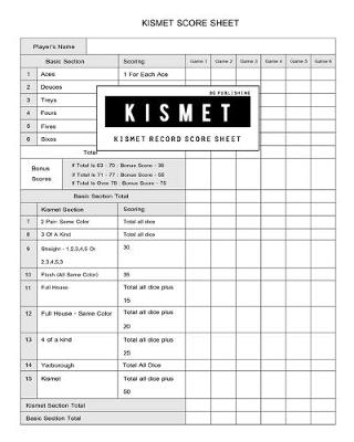 Book cover for BG Publishing Kismet Score Sheet