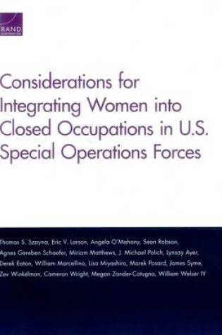 Cover of Considerations for Integrating Women into Closed Occupations in U.S. Special Operations Forces