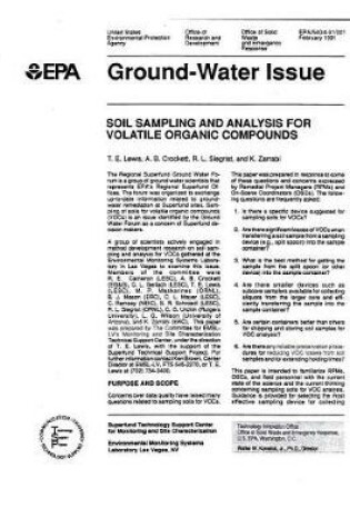 Cover of Soil Sampling and Analysis For Volatile Organic Compounds