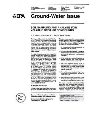 Cover of Soil Sampling and Analysis For Volatile Organic Compounds