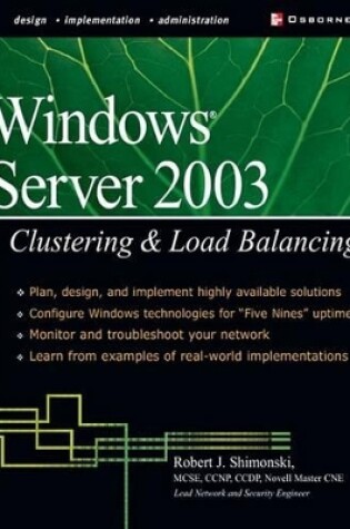 Cover of Windows Server 2003 Clustering & Load Balancing
