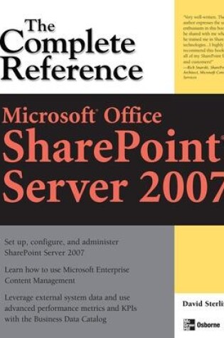 Cover of Microsoftï¿½ Office SharePointï¿½ Server 2007: The Complete Reference