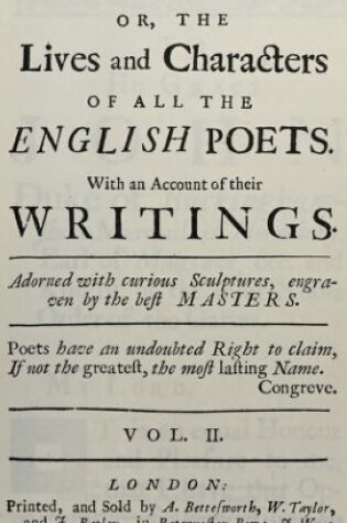 Cover of Poetical Register or, the Lives and Characters of All the English Poets with an Account of Their Writings