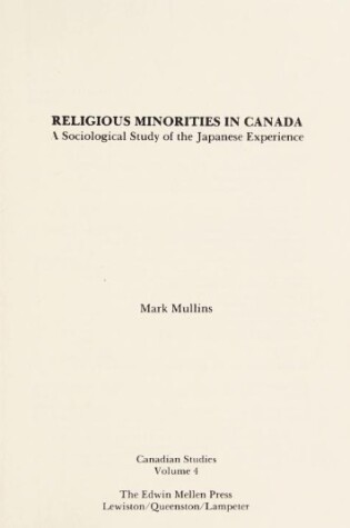 Cover of Religious Minorities in Canada