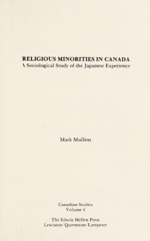 Book cover for Religious Minorities in Canada