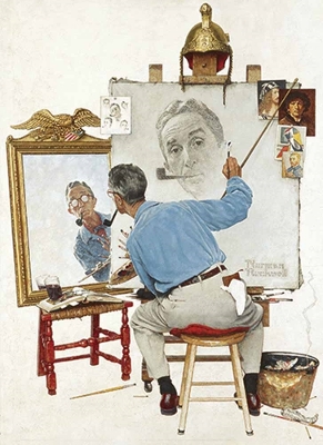 Book cover for Norman Rockwell's Triple Self-Portrait Notebook
