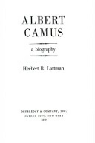 Cover of Albert Camus