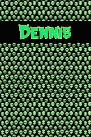 Cover of 120 Page Handwriting Practice Book with Green Alien Cover Dennis