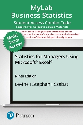 Book cover for Mylab STATS with Pearson Etext -- Combo Access Card -- For Statistics for Managers Using Microsoft Excel (24 Months)