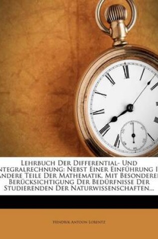 Cover of Lehrbuch Der Differential- Und Integralrechnung