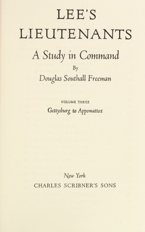 Cover of Lee's Lieutenants