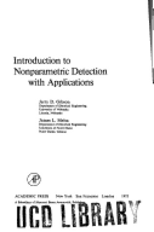 Cover of Introduction to Nonparametric Detection with Applications