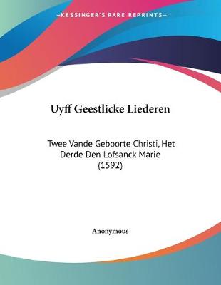 Cover of Uyff Geestlicke Liederen