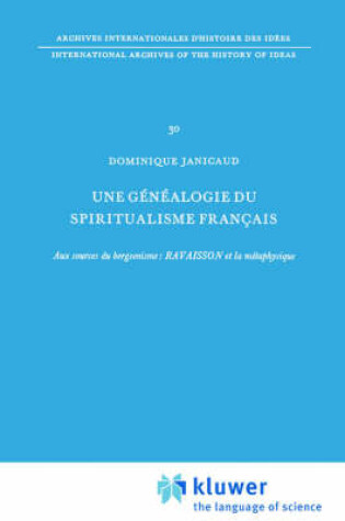 Cover of Une Genealogie Du Spiritualisme Francais