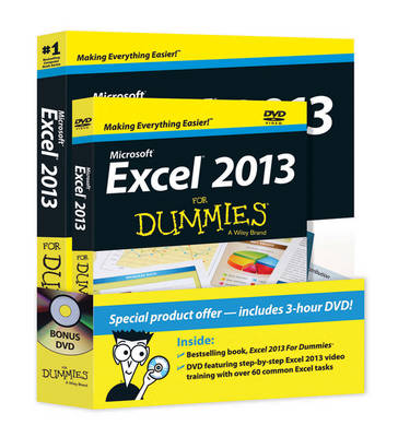 Book cover for Excel 2013 For Dummies, Book + DVD Bundle