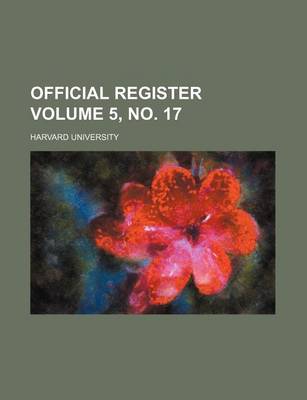 Book cover for Official Register Volume 5, No. 17