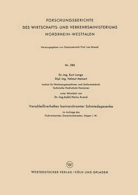 Cover of Verschleissverhalten Hartverchromter Schmiedegesenke Im Auftage Des Fachverbandes Gesenkeschmieden, Hagen I. W.