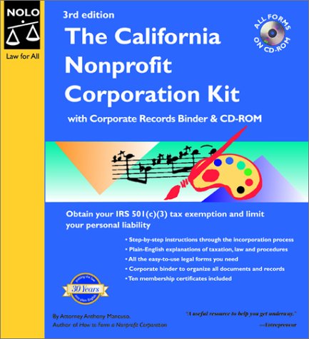 Book cover for The California Nonprofit Corporation Kit