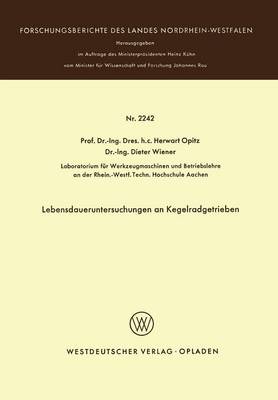 Book cover for Lebensdaueruntersuchungen an Kegelradgetrieben